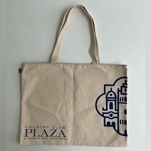 Kansas City KC Country Club Plaza Reusable Canvas Cotton Tote Bag Purse Blue